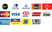  Loja EcaMeleca aceita cartões MasterCard, Visa, Itaú, Bradesco, Boleto, entre outros.
