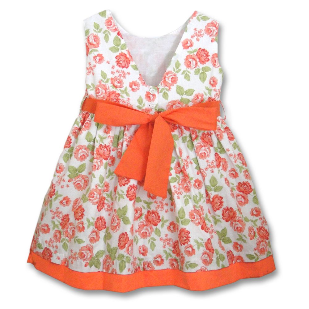 vestido floral laranja