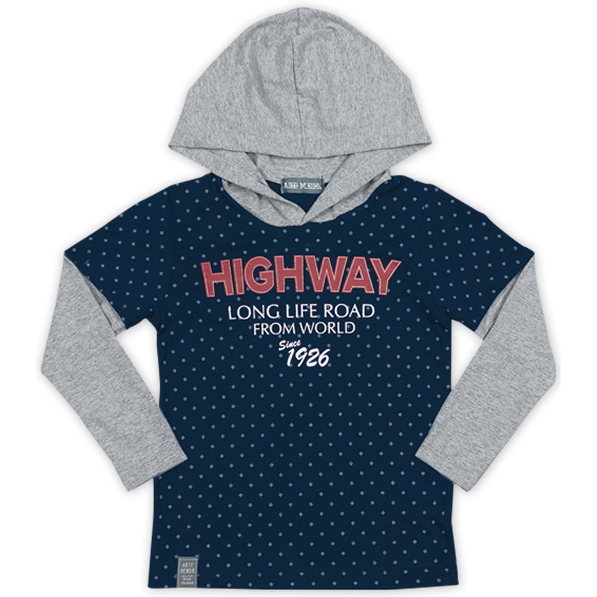 camiseta manga longa com capuz infantil