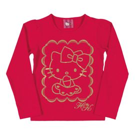 camiseta-infantil-vermelha-hello-kitty-dourada-manga-longa