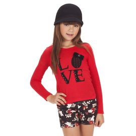 conjunto-infantil-camiseta-vermelha-love-e-short-neoprene-gatinhos-gabriela-aquarela