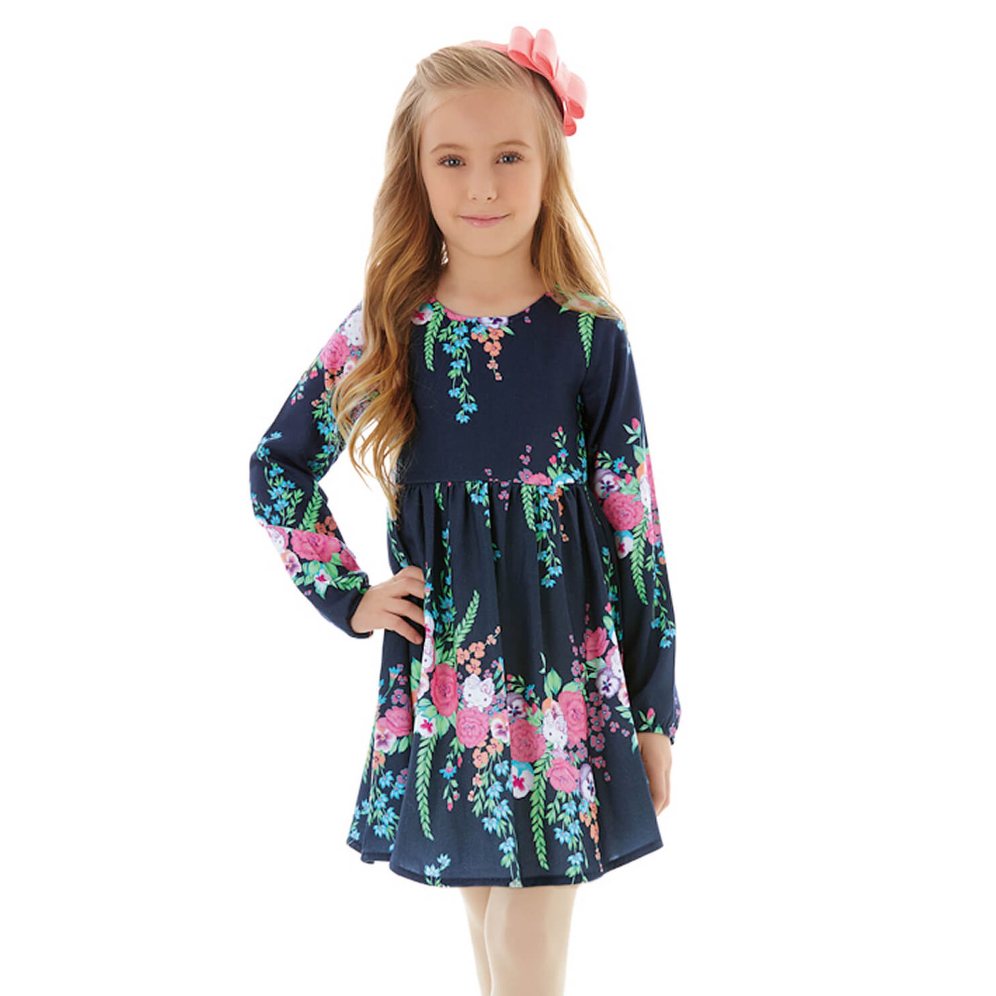 vestidos infantil manga longa