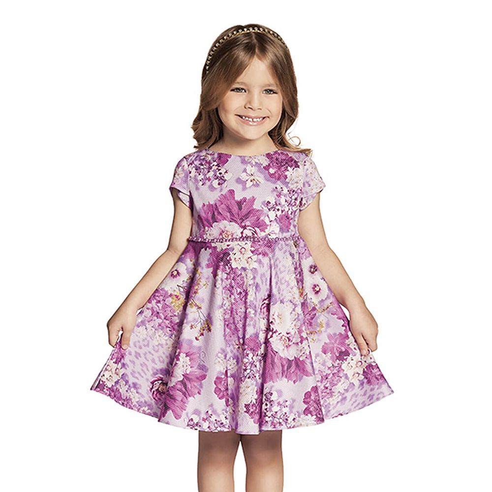 vestido infantil de festa lilas