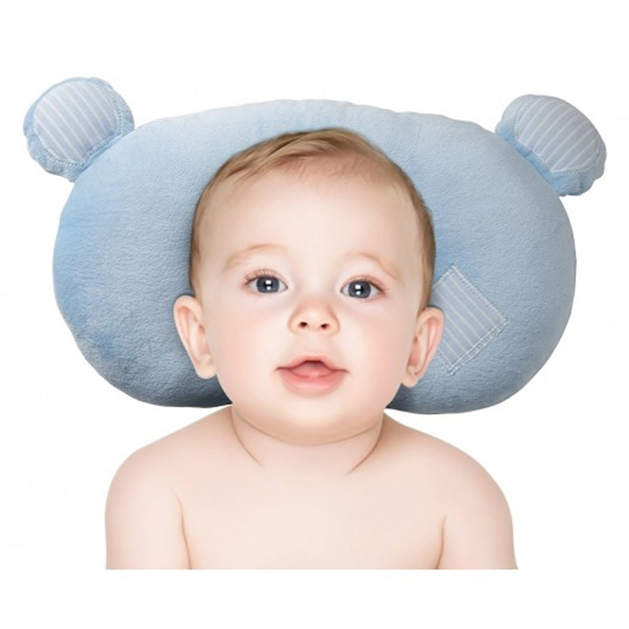 Travesseiro para Bebês Ursinho Azul Claro Zip Toys EcaMeleca