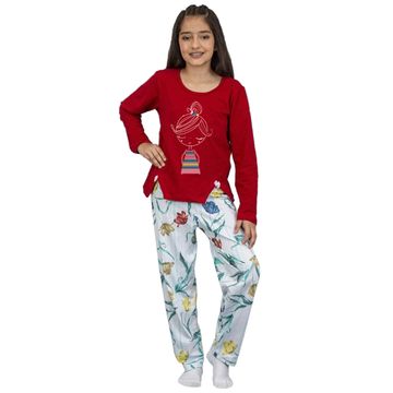 pijama-menina-manga-longa-vermelho-calca-flores