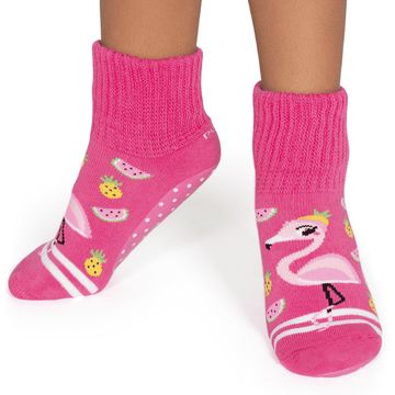 meia-infantil-botinha-pansock-flamingos-pink-puket