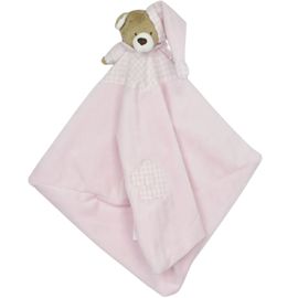 Naninha-Plush-Urso-Nino-Rosa-com-Xadrez-com-Prendedor-de-Chupeta