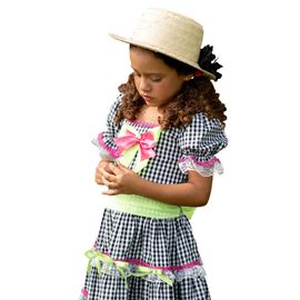 vestido-infantil-festa-junina-xadrez-preto-e-branco-e-fitas-neon-1