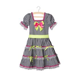 vestido-infantil-festa-junina-xadrez-preto-e-branco-e-fitas-neon-2