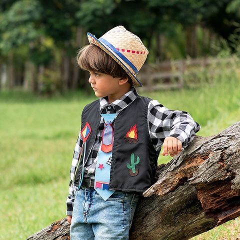 Camisa Infantil Manga Longa Flanela Xadrez Branca e Preta - EcaMeleca