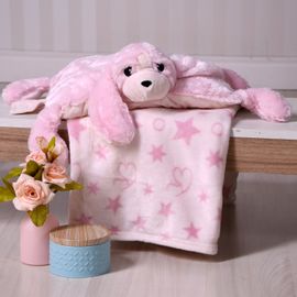 kit-manta-e-almofada-para-bebes-pelucia-rosa-cachorrinha