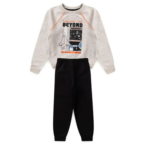 Conjunto Menino Foguete Cinza - Fashion Kids