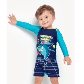 macacao-praia-infantil-protecao-solar-azul-shark-game-puket