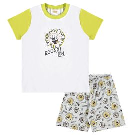 pijama-curto-meninos-branco-amarelo-e-mescla-leaozinho-2