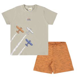 pijama-meninos-curto-malha-camiseta-flying-jets-cinza-e-short-coral-2