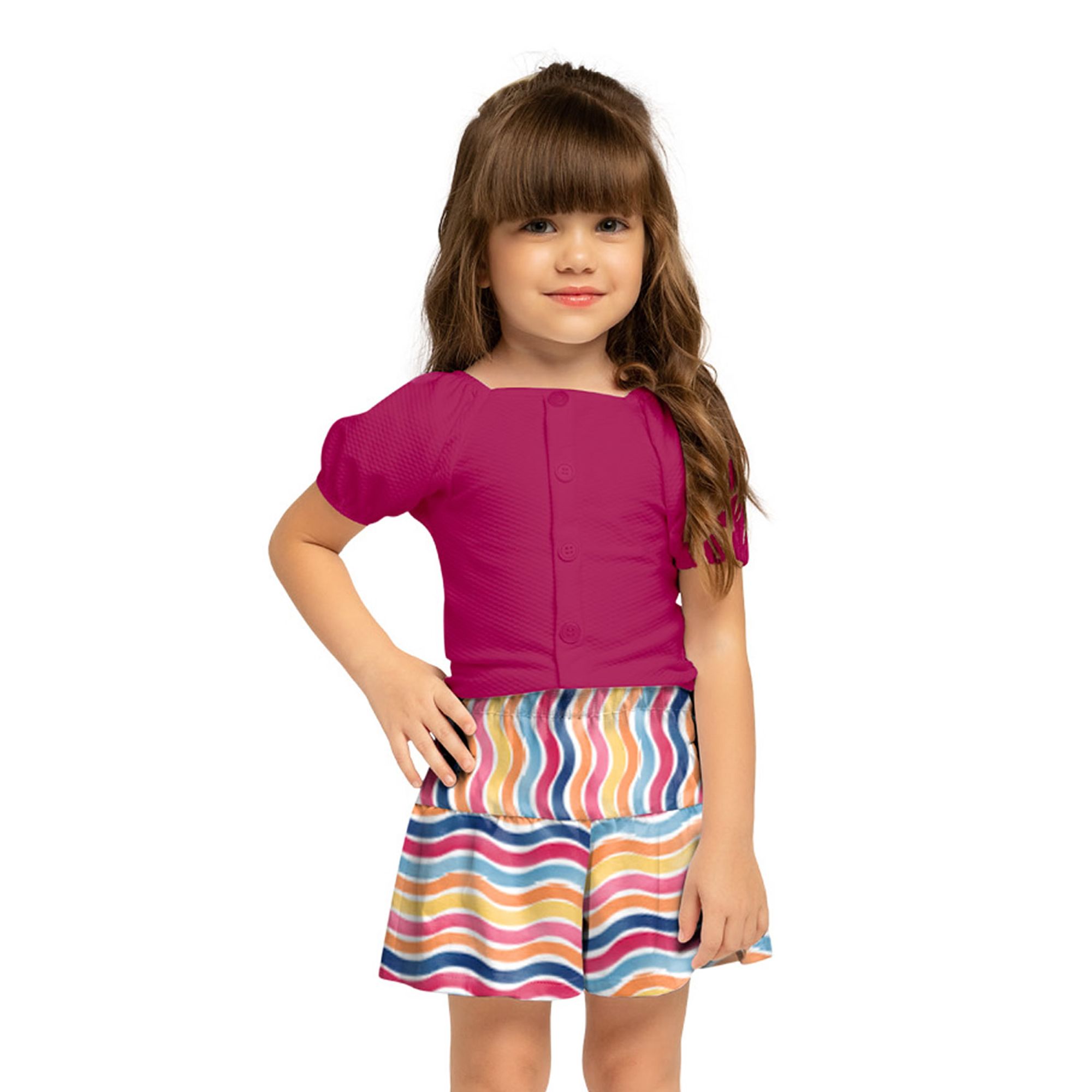 conjunto-infantil-blusa-cropped-magenta-e-short-ondas-coloridas-1