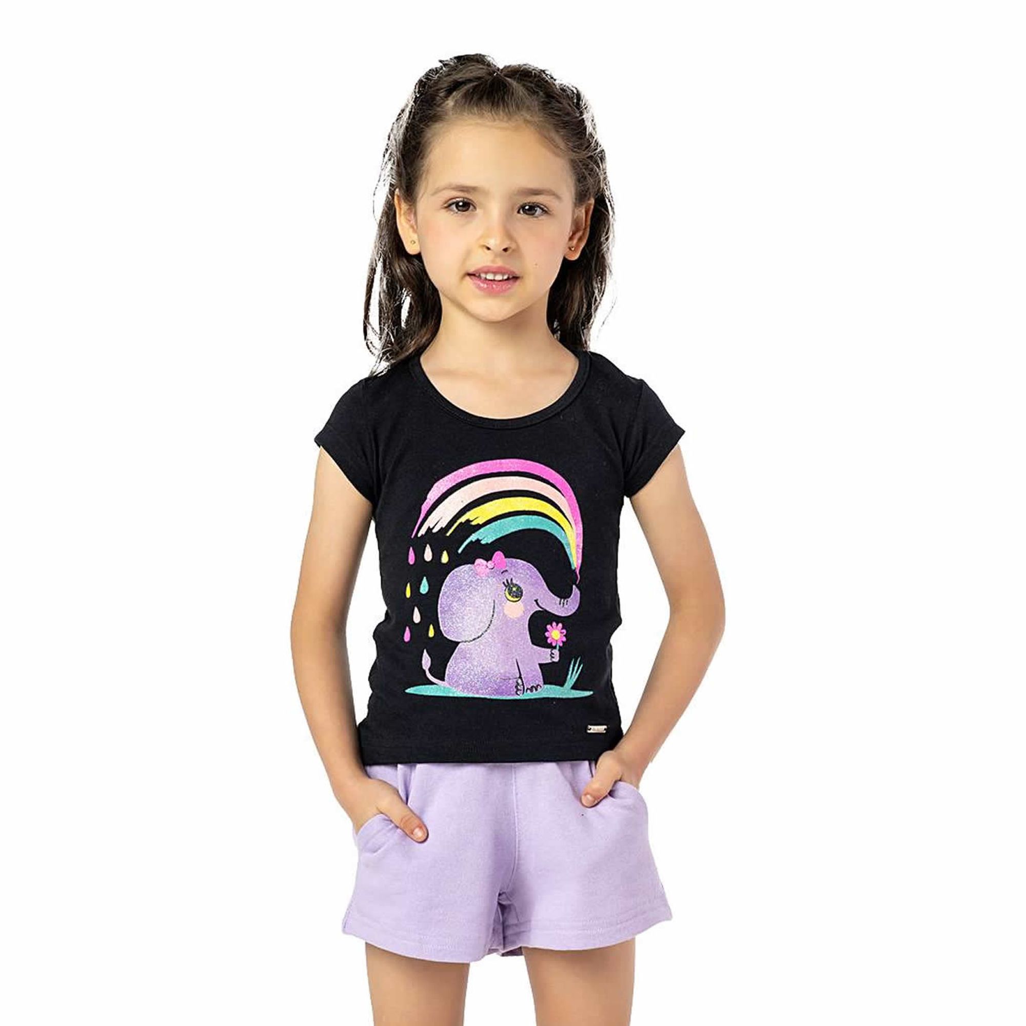 conjunto-meninas-blusa-preta-elefante-arco-iris-e-short-lilas-1
