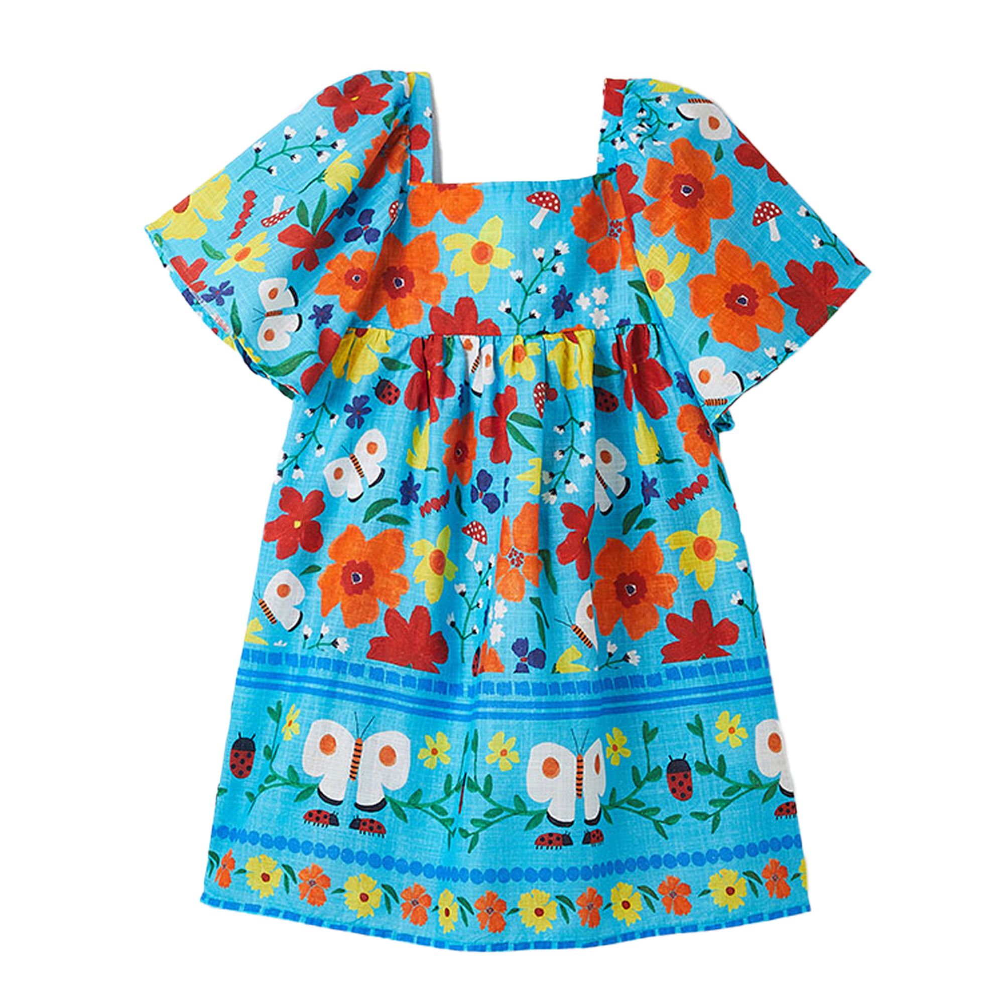 Vestido-Infantil-Fabula-Azul-Turquesa-Flores-Jardim-Porcelana-1