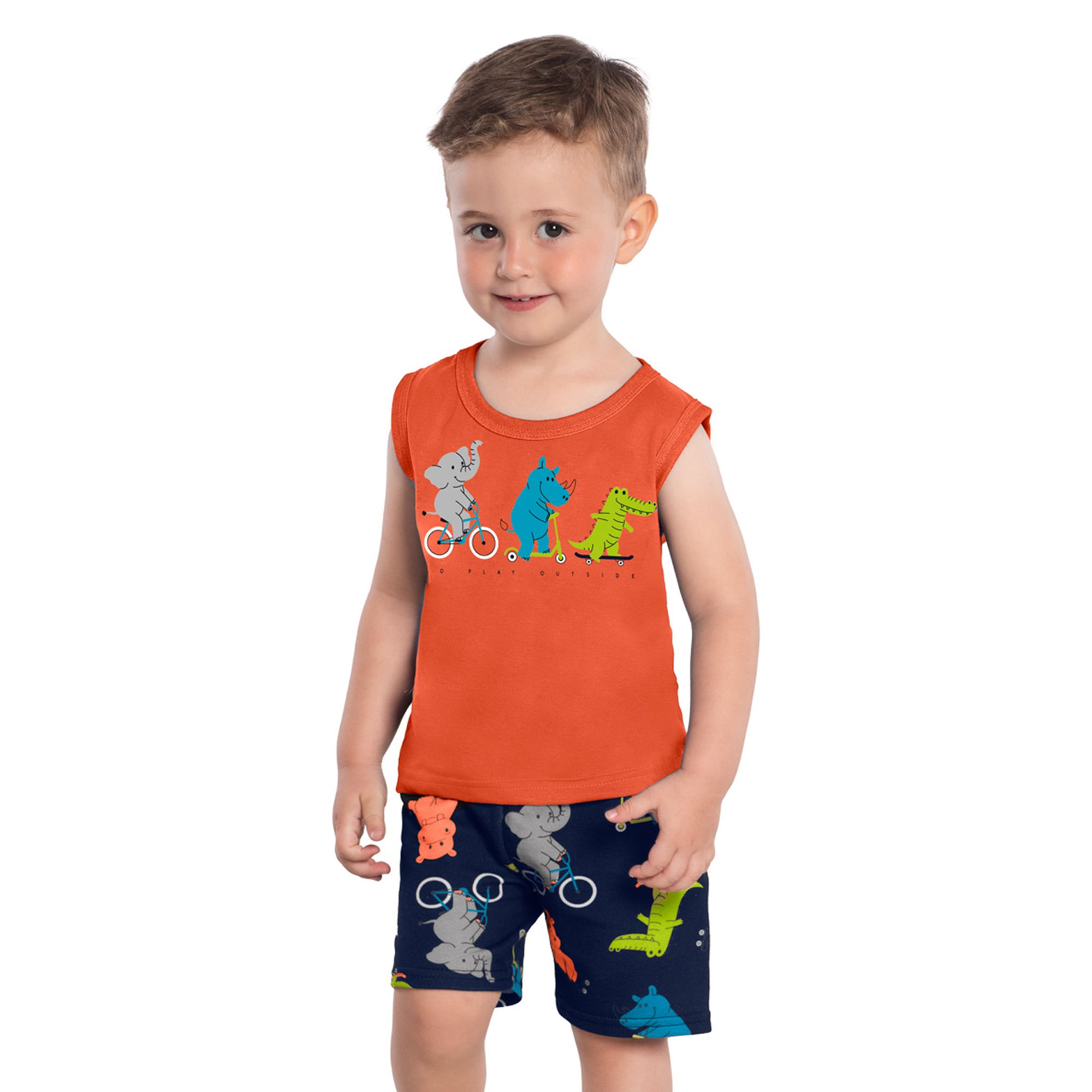 conjunto-infantil-regata-laranja-animais-e-bermuda-azul-marinho-1
