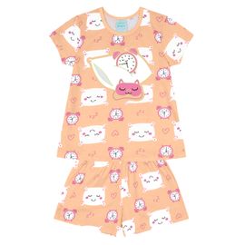 Pijama-Infantil-Meninas-Curto-Laranja-Hora-de-Dormir-em-Malha-Kyly-2