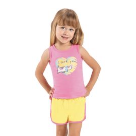 Pijama-Meninas-Curto-Malha-Regata-Dog-Love-Rosa-e-Amarelo-1