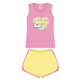 Pijama-Meninas-Curto-Malha-Regata-Dog-Love-Rosa-e-Amarelo-2