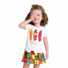 Conjunto-Infantil-Blusa-Branca-Pranchas-Surf-e-Short-Laranja-Flores-1