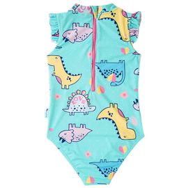 Maio-Body-Infantil-Sem-Mangas-com-Ziper-Verde-agua-Dinossauros-2