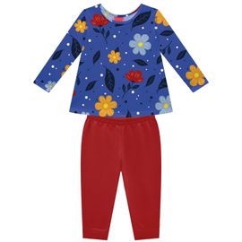 Conjunto-Meninas-Blusa-Manga-Longa-Azul-Flores-e-Legging-Vermelha-2