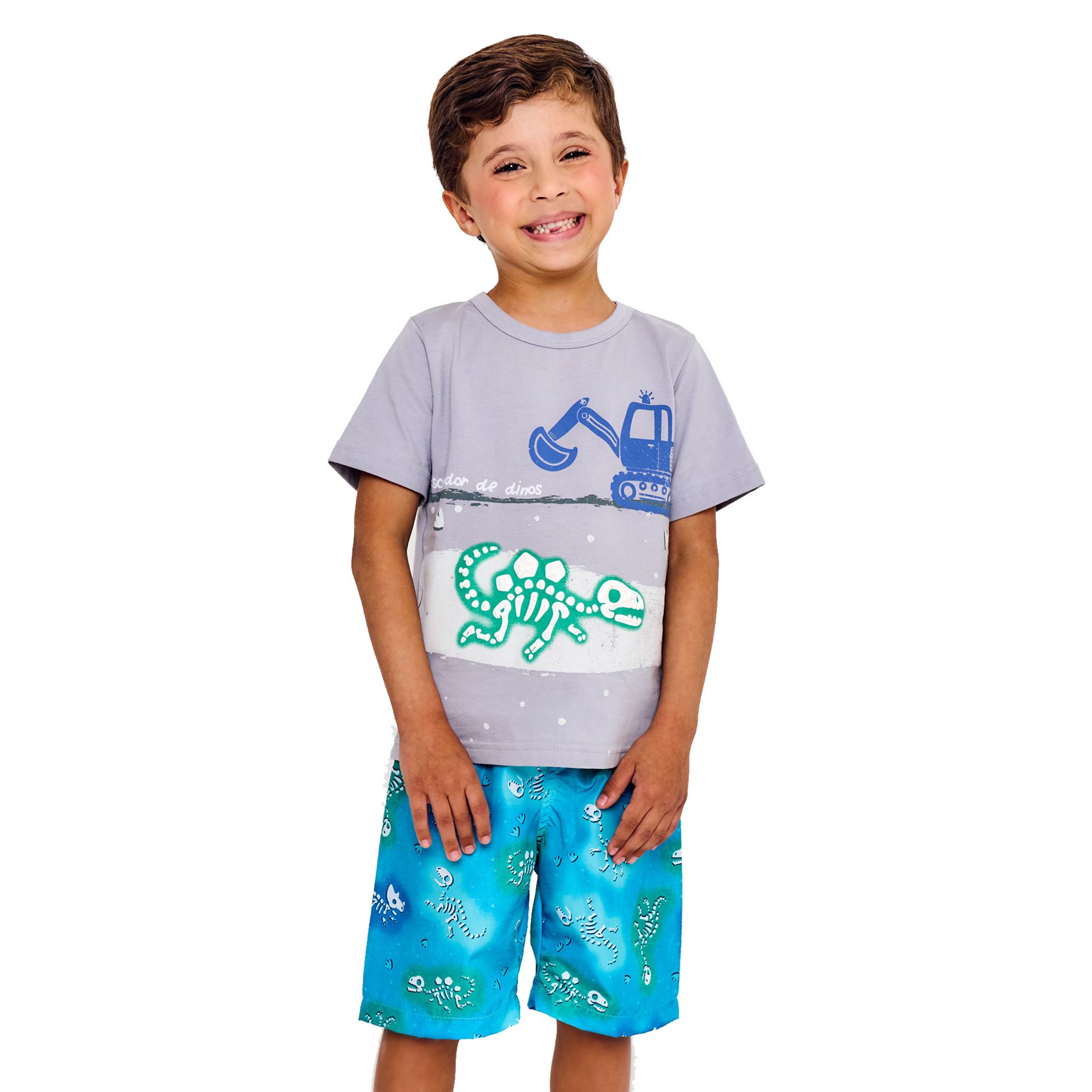 Conjunto-Meninos-Camiseta-e-Bermuda-Dino-Esqueleto-Cinza-e-Turmalina-1