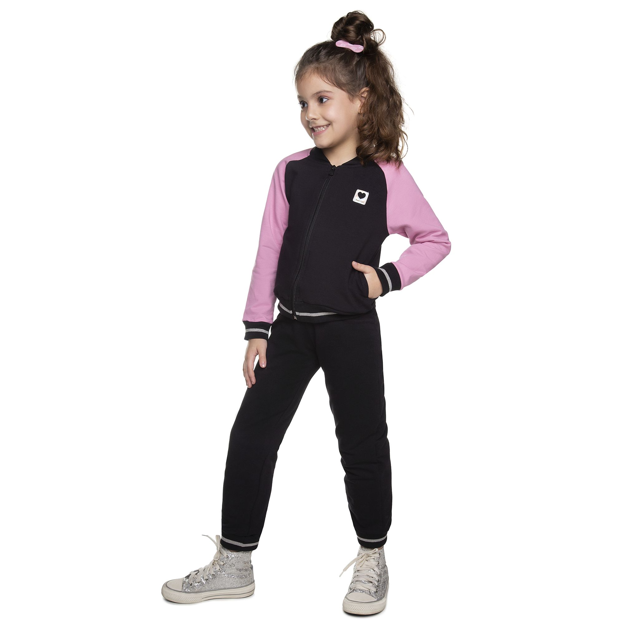 Conjunto-Infantil-Agasalho-Moletom-Ziper-College-Preto-e-Rosa-1