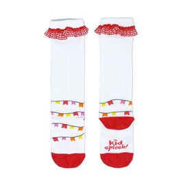 Meia-Infantil-34-Junina-Branca-Bandeirinhas-Badado-3D-Vermelho-2