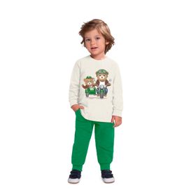 Conjunto-Meninos-Camiseta-gelo-Ursos-Motociclistas-calca-Verde
