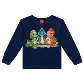Camiseta-Infantil-Manga-Longa-azul-marinho-tres-dinos-Kyly-2