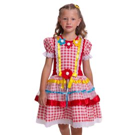 Vestido-Junino-Xadrez-Vermelho-com-Tule-e-Aplique-Flores-1