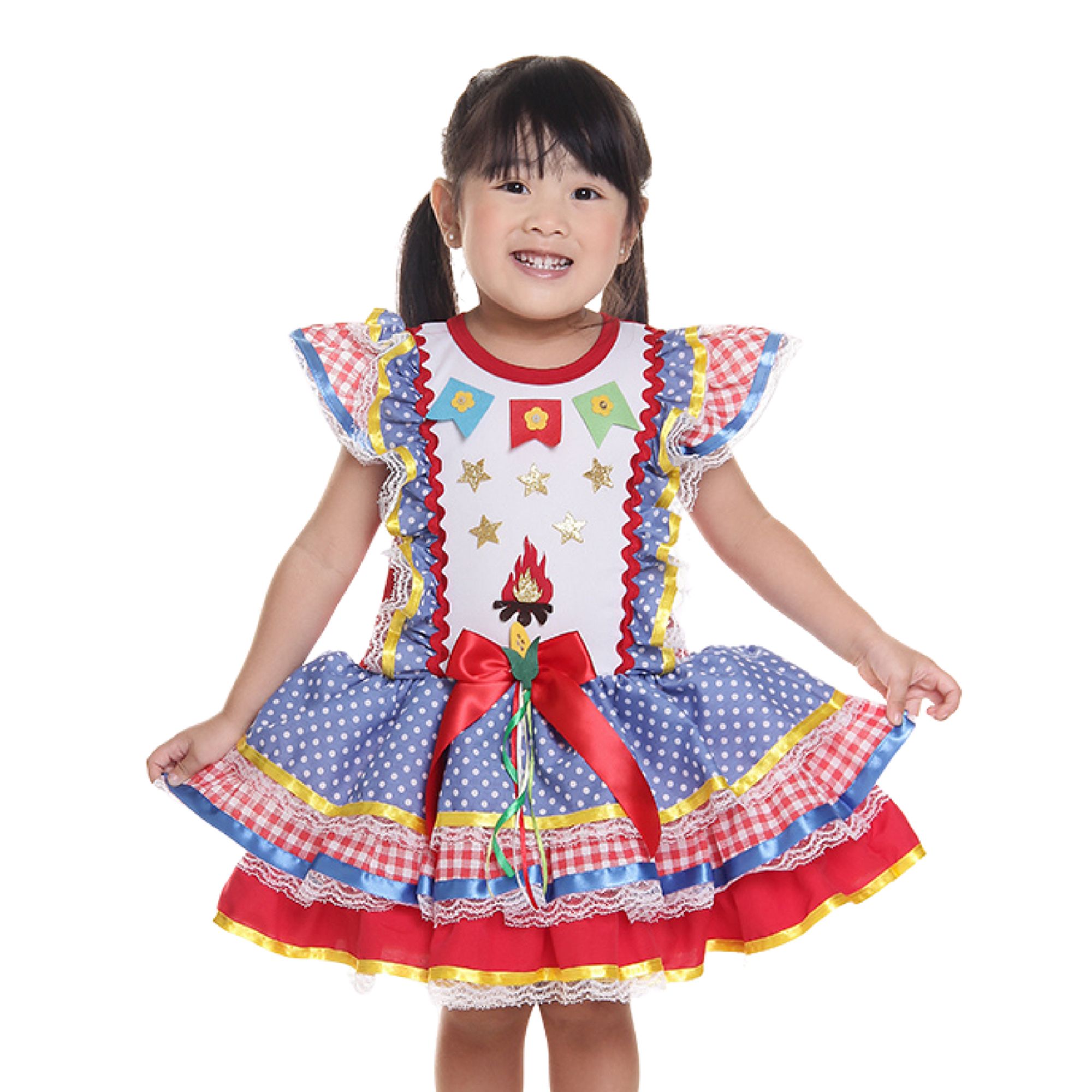 Vestido-Infantil-Junino-Bandeirinhas-e-Estrelas-Branco-Azul-e-Vermelho-1