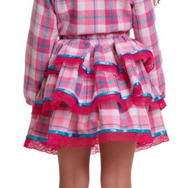 Saia-Infantil-Junina-Flanela-Xadrez-Rosa-Babados-e-Renda-2
