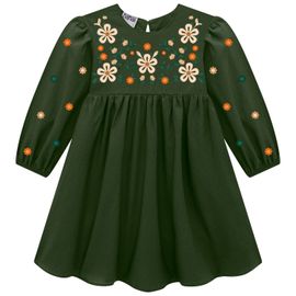 Vestido-Infantil-Manga-Longa-Linho-Verde-Flores-Bordadas-2