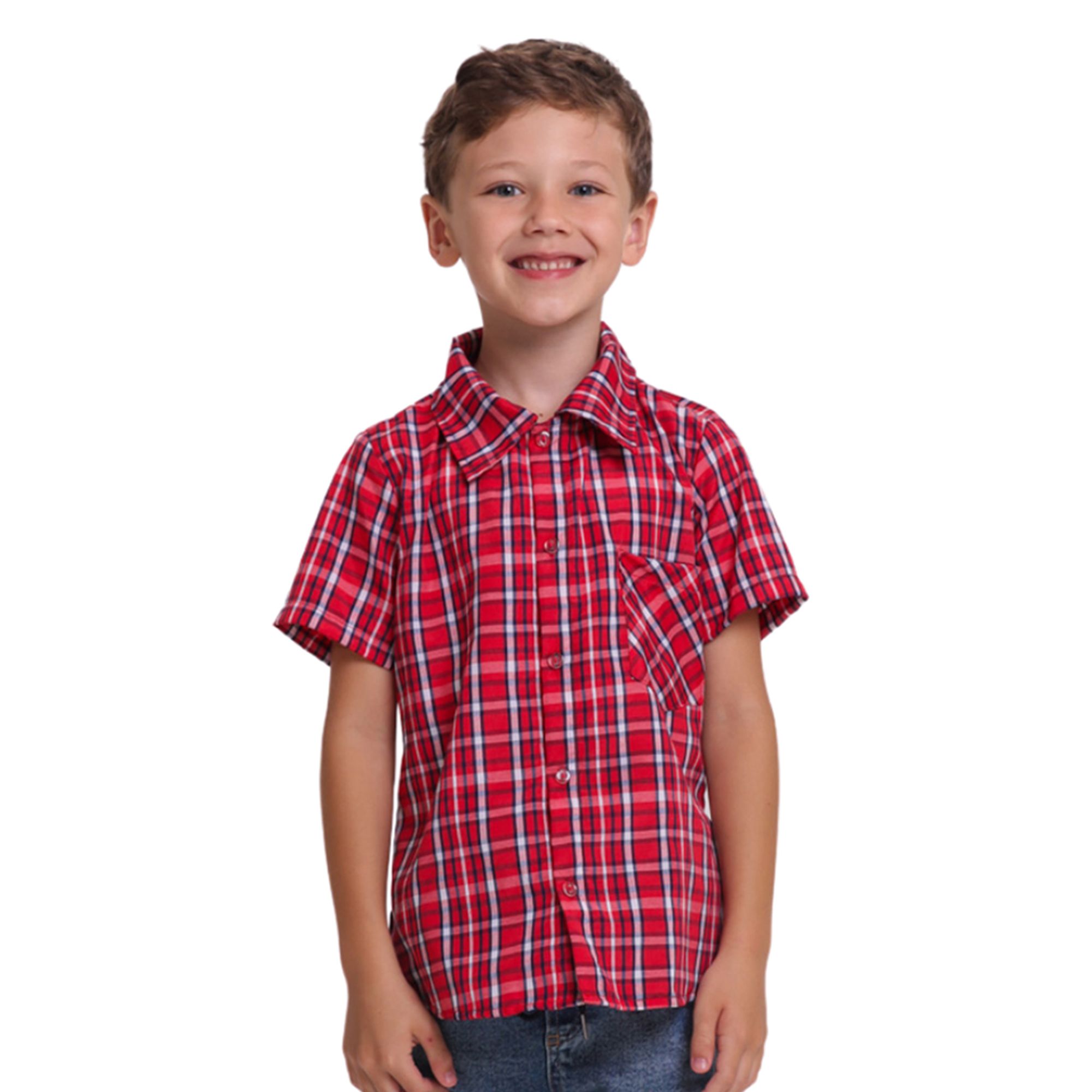Camisa-Infantil-Junina-Manga-Curta-Xadrez-Vermelha-1