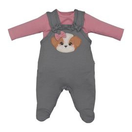 Conjunto-Bebe-Jardineira-Jacquard-Cinza-Cachorrinha-e-Body-Rosa-1