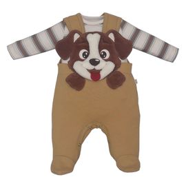 Conjunto-Bebe-Jardineira-Bege-Cachorrinho-Relevo-e-Body-Listrado-1
