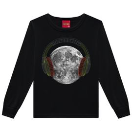 Camiseta-Infantil-Manga-Longa-Preta-Lua-Headphone-Kyly-2