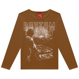 Camiseta-Infantil-Manga-Longa-Marrom-Avela-DJ-Rhythm-Kyly-2