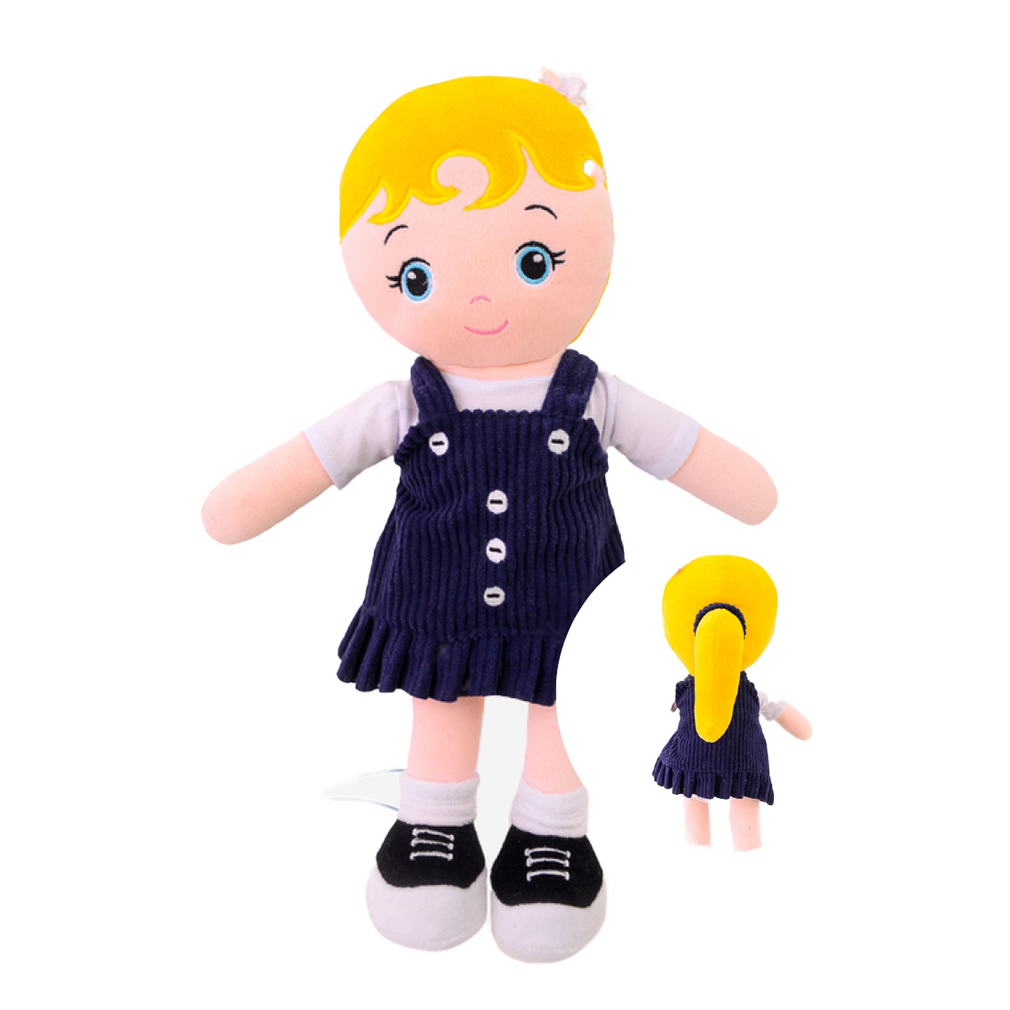 Boneca-em-Plush-Flora-Loira-Vestido-Veludo-Marinho