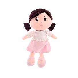 Boneca-em-Plush-Zoe-Cabelo-Castanho-Vestido-Rosa