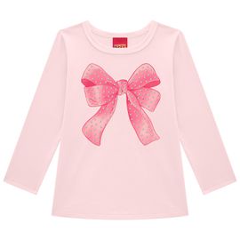 Blusa-Meninas-Manga-Longa-Malha-Rosa-Sorbet-Grande-Laco-Kyly
