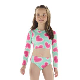 Biquini-Meninas-Top-Cropped-Verde-e-Coracoes-Rosa-Neon