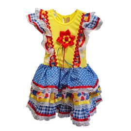 vestido-infantil-junino-aplique-flor-vermelha-saia-azul-e-vermelha