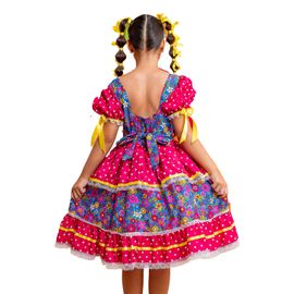 Vestido-Infantil-Junino-Coracao-Rosa-Carmim-e-Florzinhas-2