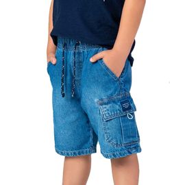 Bermuda-Infantil-Jeans-Cintura-e-Cordao-Cintura-e-Bolso-Cargo
